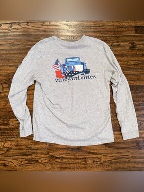 Vintage Vineyard Vines “Summer Truck” Long-Sleeve T-Shirt Gray Size Medium